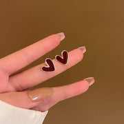heart bling zircon stud earrings, view 2 - MRSLM