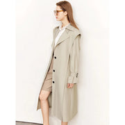 minimalist long trench coat, view 3 - MRSLM