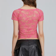 floral lace corset shirt, view 7 - MRSLM