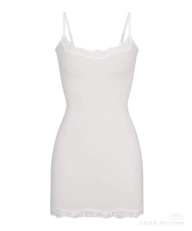 sling lace hip dress, view 8 - MRSLM