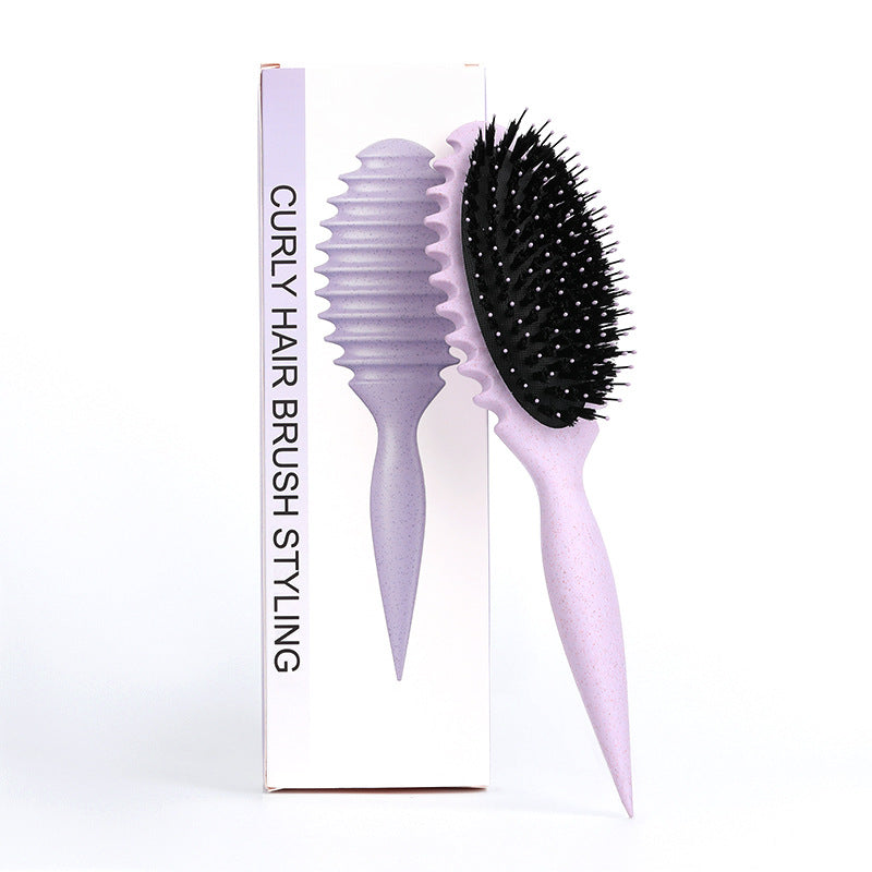 curl defining boar bristle detangling hair brush, view 5 - MRSLM