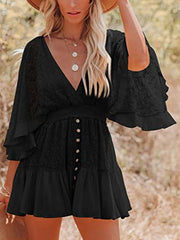 Sweet V-neck lace dress, view 2 - MRSLM