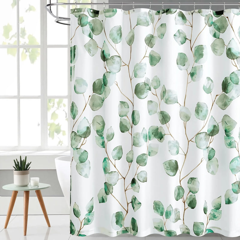 green leaves waterproof shower curtain - MRSLM