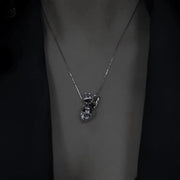 gothic heart necklace and earrings, view 2 - MRSLM
