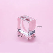 square crystal glass eyelash glue holder, view 4 - MRSLM