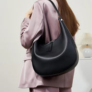 soft leather crossbody moon bag, view 4 - MRSLM