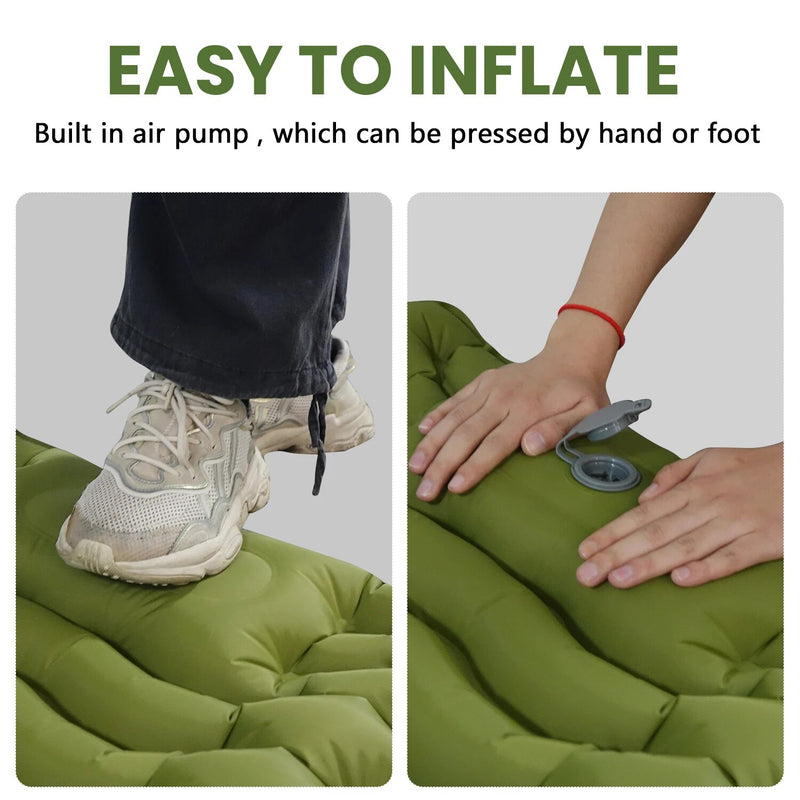 inflatable camping mattress with pillow and pump, view 5 - MRSLM