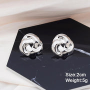 Gold spiral drop earrings, view 6 - MRSLM