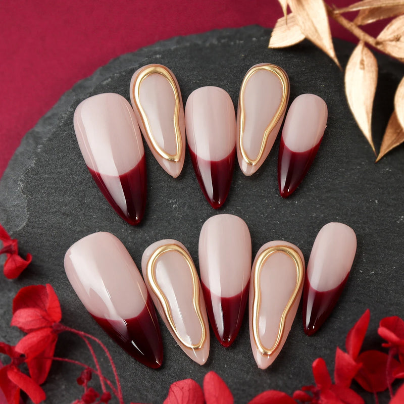 handmade press-on almond nails, view 5 - MRSLM