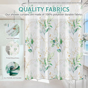leaf pattern waterproof shower curtain, view 4 - MRSLM