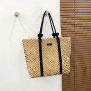 large capacity straw beach tote, view 9 - MRSLM