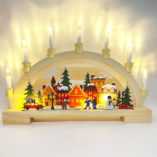 Wooden Christmas LED bridge lamp - MRSLM