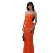 backless lace-up sling dress, view 5 - MRSLM