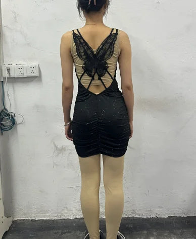 hollow out butterfly dress, view 5 - MRSLM