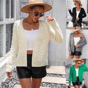 women's textured knit cardigan sweater, view 9 - MRSLM