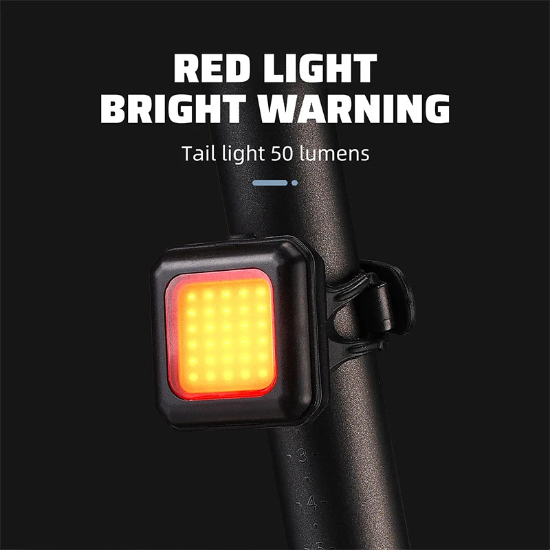 led bike light set with front and rear lights, view 4 - MRSLM