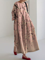 Round neck plus size long dress, view 11 - MRSLM