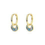 925 sterling silver abalone shell earrings, view 2 - MRSLM
