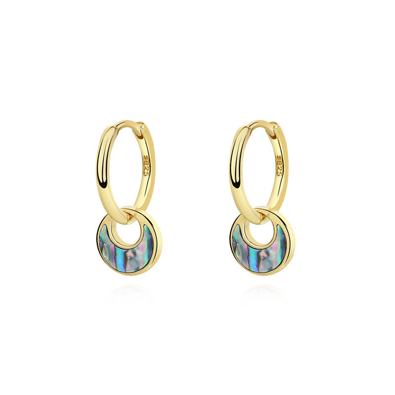 925 sterling silver abalone shell earrings, view 2 - MRSLM