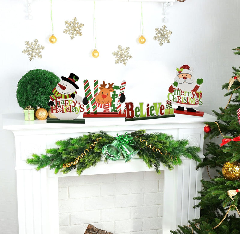 Christmas wooden table signs set of 6, view 2 - MRSLM