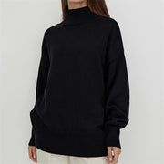 womens oversized turtleneck knitted sweater, view 5 - MRSLM