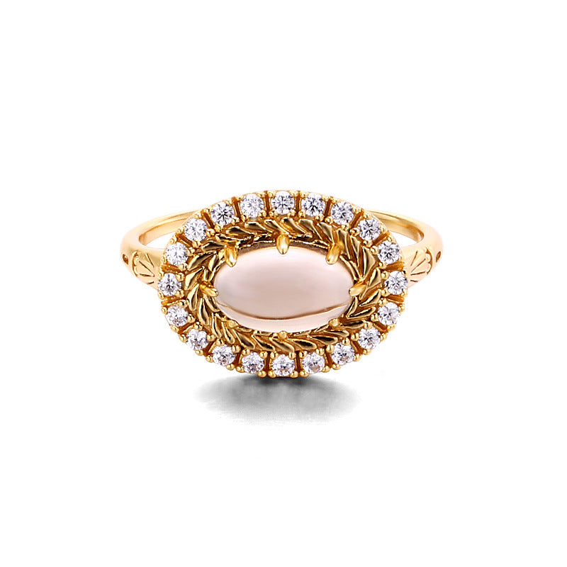 silver plated antique citrine ring, view 5 - MRSLM