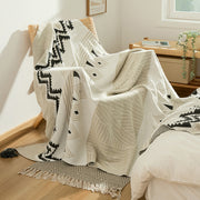 bohemian cotton throw blanket with tassels, view 4 - MRSLM