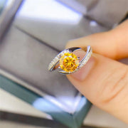 yellow moissanite ring, view 5 - MRSLM