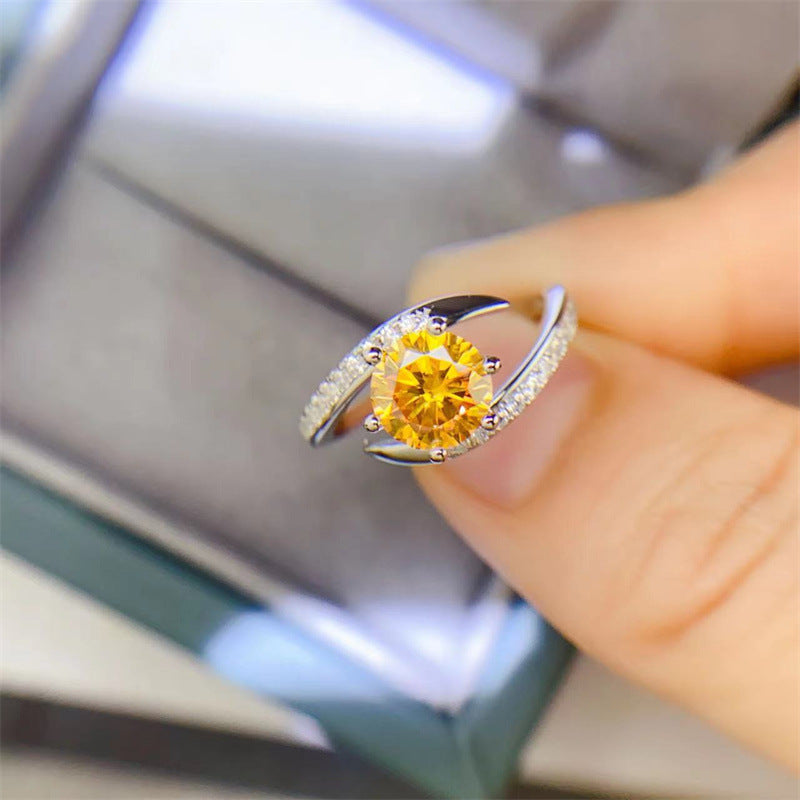 yellow moissanite ring, view 5 - MRSLM