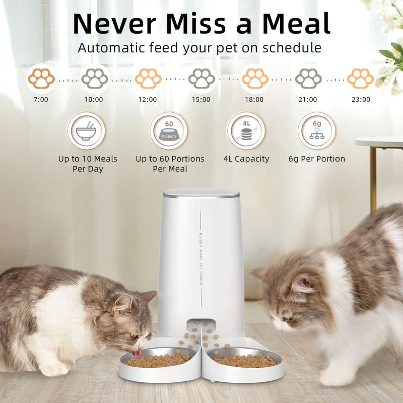 smart wifi automatic pet feeder, view 4 - MRSLM