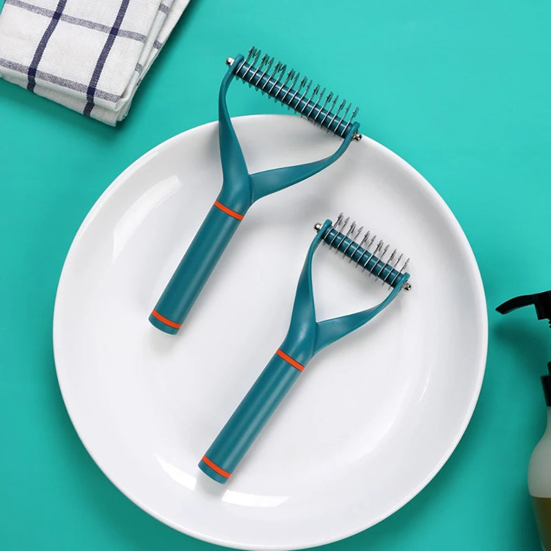 double-sided pet deshedding brush, view 9 - MRSLM