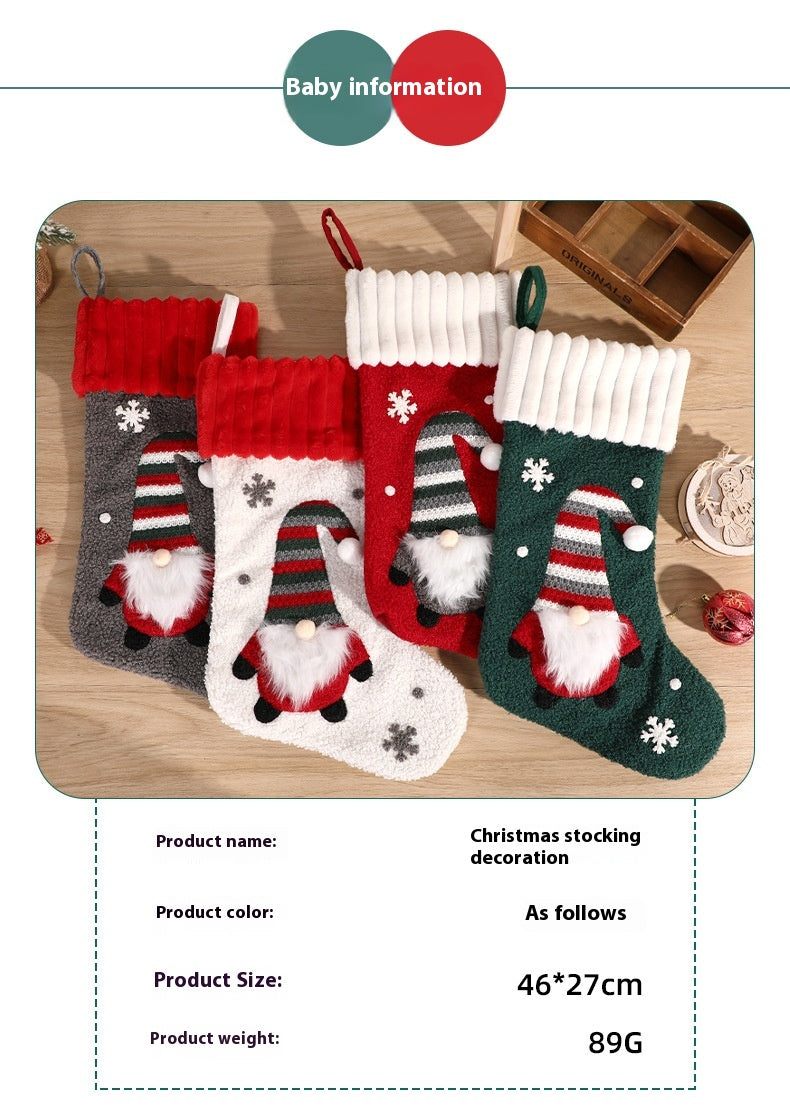 embroidered christmas stocking gift bag, view 5 - MRSLM