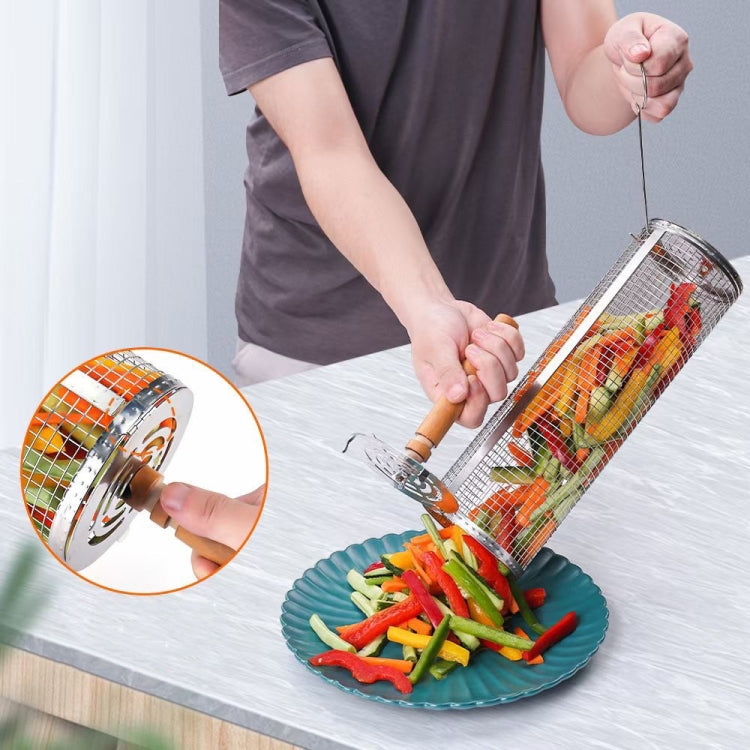 stainless steel bbq rolling basket, view 6 - MRSLM