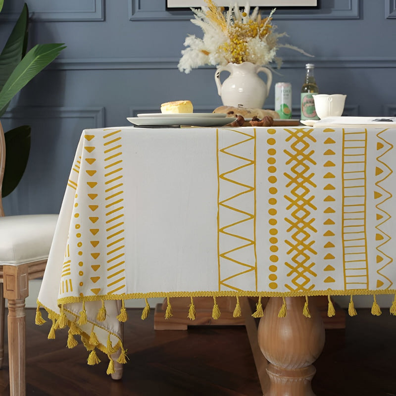 geometric tassels bohemian tablecloth, view 5 - MRSLM