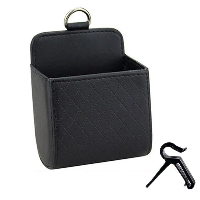 leather car air vent organizer, view 5 - MRSLM