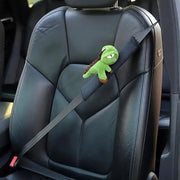 green dinosaur plush seat belt cover, view 4 - MRSLM