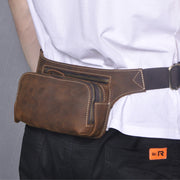 Top layer cowhide men's sports waist bag - MRSLM