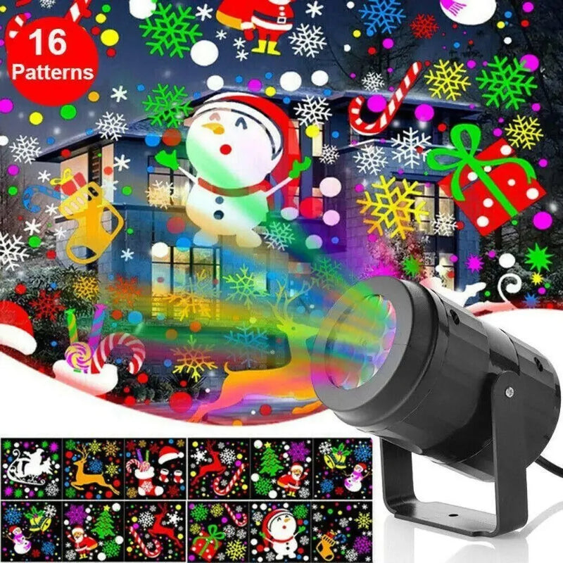 Rotating Christmas snowflake LED projector light - MRSLM