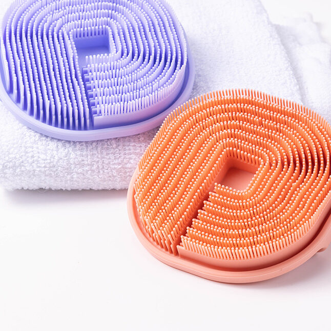 Soft silicone body scrubber and shampoo brush, view 9 - MRSLM