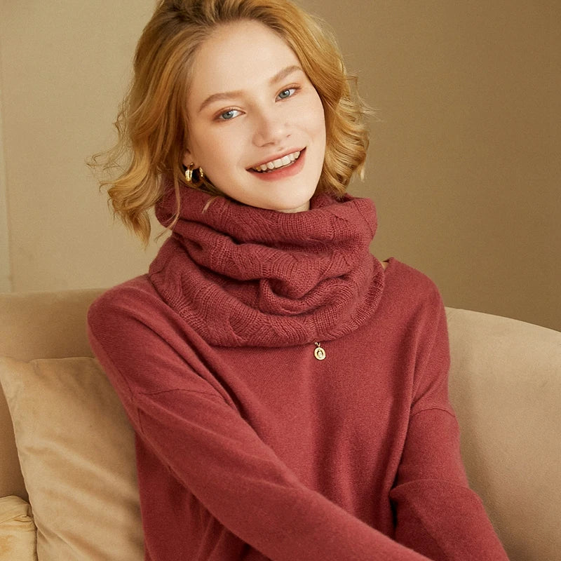 women's winter cashmere ring scarf, view 8 - MRSLM