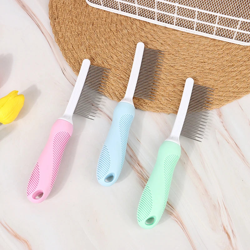 pet grooming comb with long and short teeth, view 7 - MRSLM