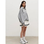 Women's oversized zip-up sweatshirt, view 7 - MRSLM
