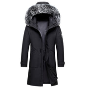 men's hooded mid-length down jacket, view 2 - MRSLM