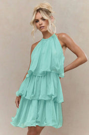 strapless ruffle trim midi dress, view 5 - MRSLM