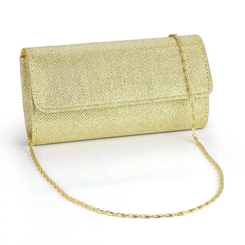shiny chain crossbody clutch, view 3 - MRSLM