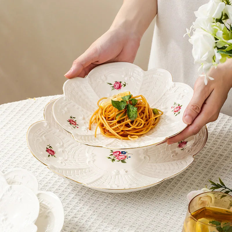 Retro floral ceramic dessert plate, view 5 - MRSLM