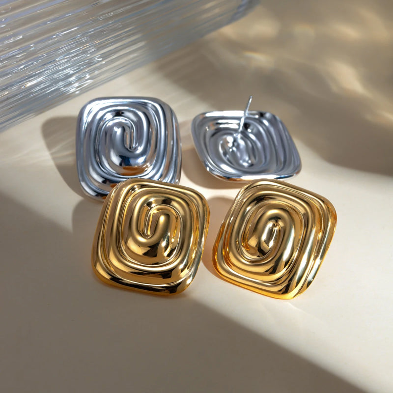 rectangular threaded earrings - MRSLM
