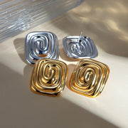 rectangular threaded earrings, view 7 - MRSLM