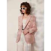 pink double breasted blazer, view 2 - MRSLM