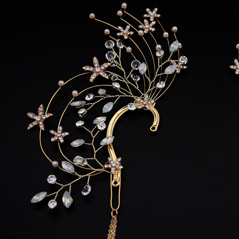 tassel flower wedding headdress, view 2 - MRSLM